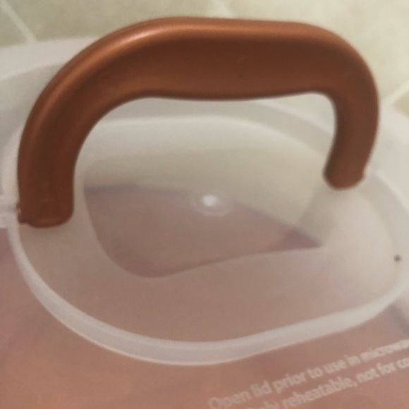 Lock & Lock Portable Round 10.6 QT Cake Cupcake Carrier Dk Orange Travel HLS110 - Picture 6 of 8